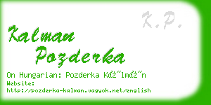 kalman pozderka business card